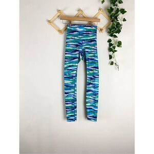 LULULEMON Green Blue Stripe Seven Wonders Multi High Times Pant Leggings